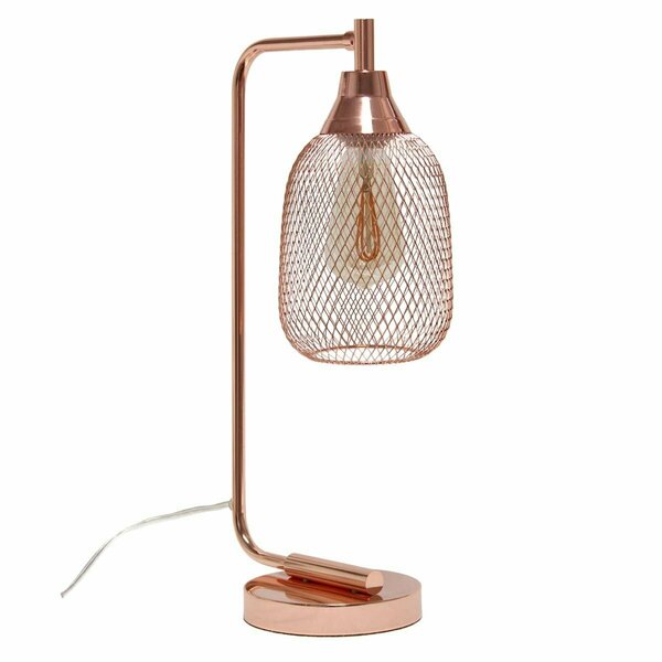 Feeltheglow Mesh Wire Desk Lamp, Rose Gold FE2752007